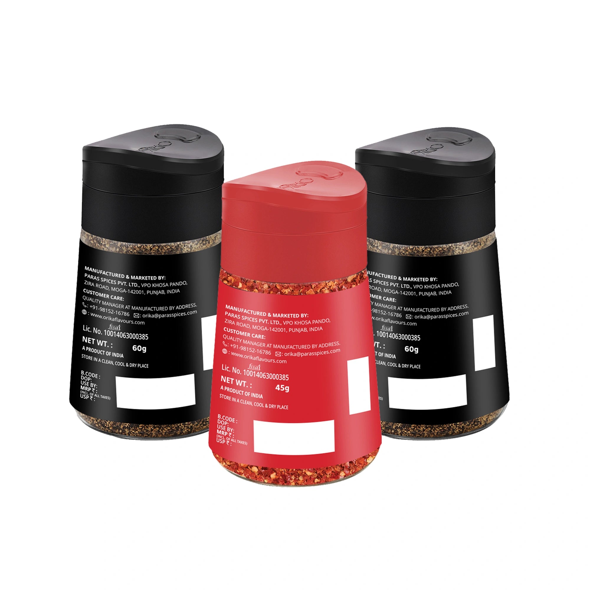 Orika Italian Table Combo (2 Italian Seasoning (75 g/each) & 1 Red Chilli Flakes (50 g))